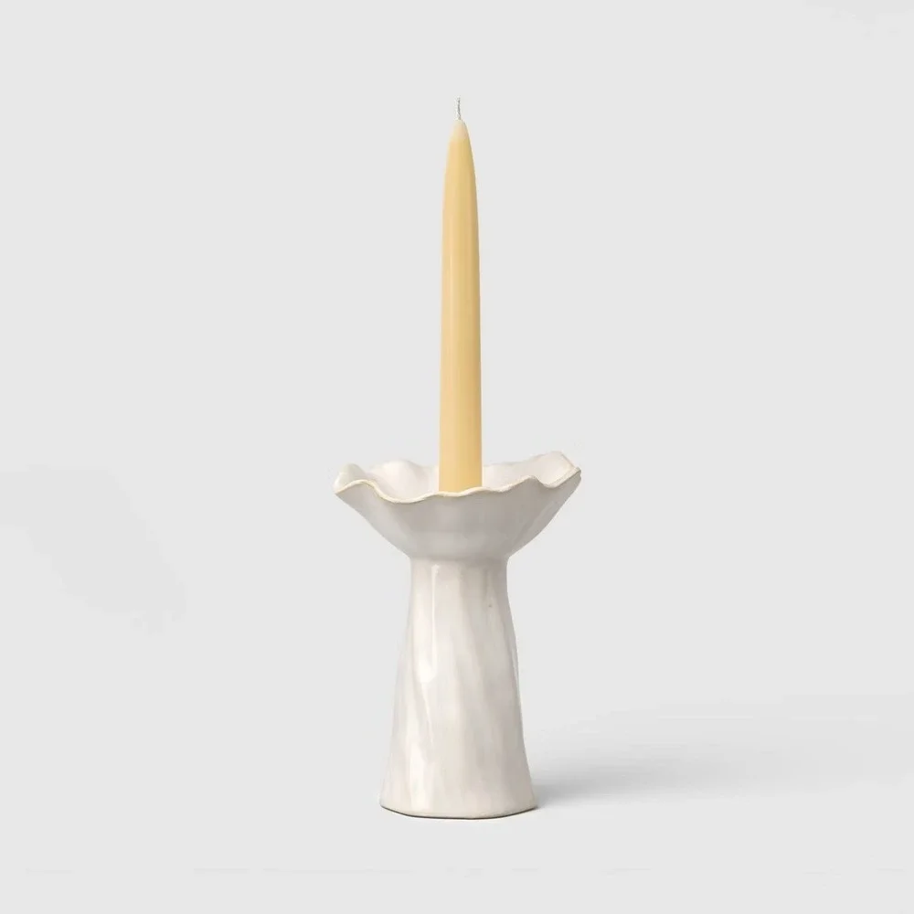 Short Sculpted Foliage Taper Candle Holder‎ - Threshold, Target